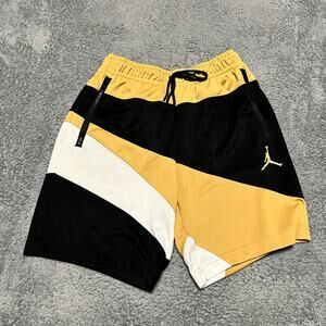 Jordan Jumpman Tricot Wave Shorts Mens Small Black Gold Colorblock Zip Pockets